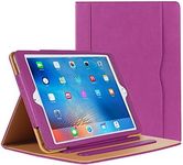 iPad Air Case - Leather Stand Folio Case Cover for Apple iPad Air Case with Multiple Viewing Angles, Document Card Pocket (Purple)