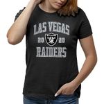 Hybrid Sports NFL - Established - Officially Licensed Women's Short Sleeve Fan Tee, Las Vegas Raiders - Black, X-Large