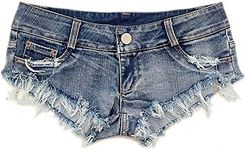 MUYDZ Women's Fashion Sexy Low Waist Denim Shorts Hot Pants Jeans(XXL)
