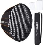 GODOX QR-P120 47.1 Inch/120CM Parabolic Softbox w/Grid Bowens Mount, Quick Release Parabolic Softbox, with Front & Inner Diffuser SL-60W AD600BM VL150 UL150 SL150II Amaran 100X 200D 200X