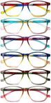 JOSCHOO Ladies Reading Glasses Blue Light Blocking Spring Hinge Fashion Pattern Print Eyeglasses for Women Men (5 Clour-3, 2.25, x)