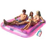 SWIMLINE ORIGINAL Suntan Tub Double XL Classic Inflatable Floating Lounge For Two Pink Purple | Personal Tanning Pool Hybrid Lounge | 2 Adjustable Pillows | Fill With Water | Reflective Tanning Design