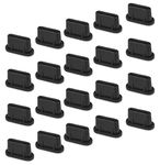 20x USB C Anti Dust Plugs for iPhone 16 15 Plus Pro Max, Samsung Galaxy S24, S23, S22, S21, S20,A53, Pixel, MacBook, Laptop, Cell Phone Dust Cover for Any USB Type C Charging Port- Black