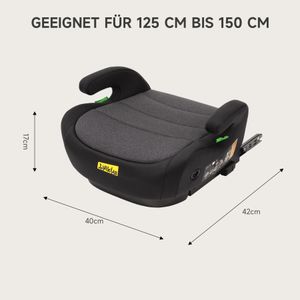 Jovikids ISOFIX Car Booster Seat, i-Size R129, 125-150cm, Black