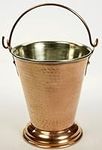 Hammered Copper Ice Bucket w. Stainless Steel Vessel Home Bar Food select from size (5" ht, 400 ml)