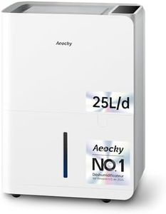 Déshumidificateur AEOCKY Max 25L, applicable à 200 m³ (50 m²), déshumidificateur à compresseur intelligent avec tuyau de vidange, pour sécher les vêtements, chambre, salle de bain, sous-sol