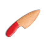 HOUSE OF ZIZI Kids Mango Wooden Montessori Knife for Cutting Soft Vegetables, Fruits & Cheese | Natural Mango Wood (Brown, Red)