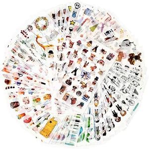 72 Sheets Scrapbooking Stickers Washi Paper Stickers Decoration Sticker Planner Stickers 12 Themes Assorted for Diary, Album, Journals, DIY Arts and Crafts (Innocence)