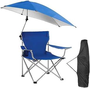 iMounTEK Camping Chair with Canopy Shade,Folding Beach Chair with Canopy Shade Support 220 lbs,Heavy Duty Lawn Chair with Cup Holder for Outdoor Fishing Picnic Garden Sports Patio(Blue)