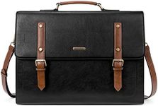 CLUCI Laptop Bag for Women Leather Briefcase 15.6 inch Computer Tote Bag Large for Work Waterproof Handbag Professional Shoulder Bag Business Office Bag Black Crocodile