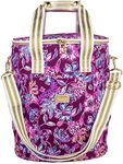 Lilly Pulitzer Insulated Wine Bag, Cooler Bag for Beach or Picnic, Wine Bottle Bag Holds 4 Bottles, Large Soft Cooler Tote, Amarena Cherry