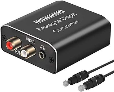 Analog to Digital Audio Converter, Hdiwousp RCA R/L or 3.5mm Jack AUX to Digital Coaxial Toslink Optical SPDIF Audio Adapter for PS4 Xbox HDTV DVD Headphone (Aluminum)