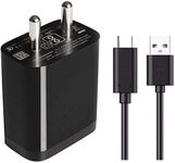 Fast Charger for Xiaomi Redmi 10 Prime Charger Original Adapter Like Wall Charger | Mobile Charger | Fast Charger | Android USB Charger with 1 Meter USB Type C Charging Data Cable (2.4 Amp, Black)