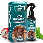 EcoShield Rat Repellent Spray For Home & Car | Made Of Peppermint & Eucalyptus Oils | Best Rat Repellent For Car | Rat Spray For Car | 100% Natural & Safe For Kids, Pets & Adults | Non-Toxic | PK Of 1