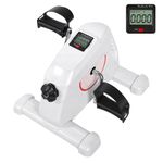 Panana Mini Exercise Bike, Portable Foot Cycle Arm & Leg Machine, Quiet Desk Pedal Exerciser with Smart LCD Monitor & Resistance Control for Home/Office Fitness