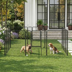 PawHut 12-Panel Dog Playpen, 60cm – Indoor/Outdoor Pet Fence