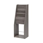 Iris Ohyama, Magazine Rack/3 Pocket Free Standing Magazine Rack/Magazine File Holder/Magazine holder, Solid Wood,Design, Magazines, Books, Newspapers, Tablets - Magazine Rack Slim - MR-S - Grey Oak