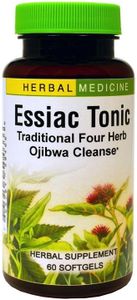 Essiac Tonic - Whole Body Detoxification Eliminates Cellular Wastes - Liver and Blood Cleanser - No Refrigeration No Brewing - 4 Original Herbal Ingredients (Burdock + Sheep Sorrel + Slippery Elm + Turkey Rhubarb) - 60 Softgels - Herbs Etc