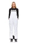 Arctic Quest Womens Ski Snow Bibs Pants Insulated Water Resistant Overalls Snowboarding Winter Waterproof Pants Women, White, 3X