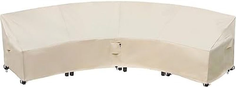 Flexiyard Curved Patio Furniture Cover for Outdoor Sectional Sofa, 190"(128") Reinforced Waterproof 600D Patio Sectional Couch Cover, Half Moon Lawn Outside Garden Furniture Winter Protective Cover