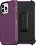 OtterBox iPhone 13 Pro Max & iPhone 12 Pro Max Defender Series Case - HAPPY PURPLE, rugged & durable, with port protection, includes holster clip kickstand