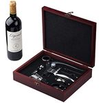 Cooko Wine Opener Set, Manual Corkscrew with Aerator and Spout, Zinc Alloy Handle Bottle Opener, Deluxe Wine Accessories with Wooden Box,
