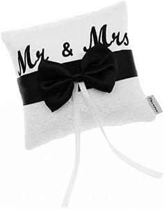 Mr & Mrs Porte Anneau Oreiller d'Alliance Coussin Art Déco Mariage 15cm