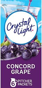 Crystal Light Sugar-Free Concord Grape Low Calories Powdered Drink Mix 6 Count Pitcher Packets