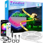 Tendist 25FT RV Awning Lights Strip, 12V RGB Camper Awning Light App Control, IP67 Waterproof RV LED Lighting Exterior & Interior, Camper Lights for Outside Van, Food Truck, Trailer, Boat (25ft, RGB)