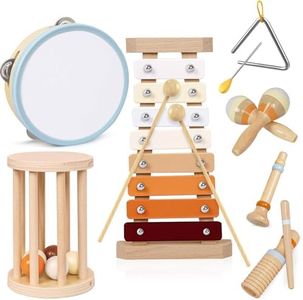 Toddler Musical Instruments, Wooden Montessori Musical Instruments Montessori Wooden Toys for Toddlers, Xylophone for Kids Preschool Educational 3+, Early Learning Music Toys for Boys Girls Gift