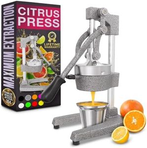 Cast Iron Juicer Hand Press in Silver with 304 Stainless Steel Bowl