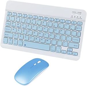 Bluetooth Wireless Keyboard and Mouse Combo,Ultra-Slim Ergonomic Small Rechargeable Bluetooth Keyboard Mouse Set for Apple iPad iPhone Samsung Tablet Phone Android PC Computer Mac Smartphone(Blue)