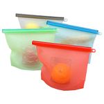 Reusable Silicone Food Storage Bag, SevenD Airtight Seal Food Preservation Container Versatile Cooking Bag Kitchen Cooking Utensil 4 PCS (1.5L)