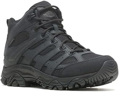 Merrell Men's Moab 3 Mid Waterproof Tactical Boots, Comfortable Leather Outdoor Hiking Work Shoes Military, Black, 12, Black, 12