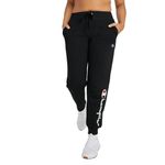 Champion Women's Powerblend Fleece Joggers, Jogger Sweatpants for Women, 29", Black Script, X-Large