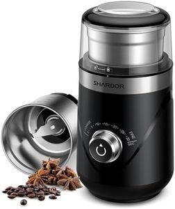 SHARDOR Upgraded Adjustable Coffee Grinder Electric, Herb/Spice Grinder, Espresso Grinder with 1 Removable Stainless Steel Bowl, Black, 2.0