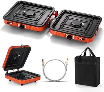 Odoland Portable 2 Burner Camping Stove, 4400w Camp Stove Lightweight Gas Stove for Camping Cooking Outdoor Backpacking and Picnic