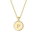 PAVOI 14K Yellow Gold Plated Letter Necklace for Women | Gold Initial Necklace for Girls | Letter P