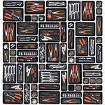 Giklux 45 Pack Tool Box Organizer Tray Divider, Toolbox Desk Drawer Organizer, Garage Organization Storage Rolling Tool Chest Cart Cabinet Workbench Workshop Small Parts Widget Tool Organizer, Black