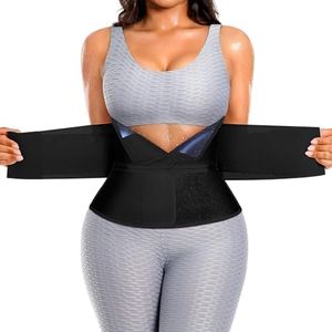 SHAPELLX Sauna Waist Trainer Women Tummy Control Sweat Band Belt Black XXL