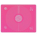 Carrot - Silicone Baking Mat Silicone Chapati Atta Kneading Mat Non-Stick Fondant Rolling Mat Stretchable for Kitchen Roti Chapati (Baking Mat 50 * 40 cm) (Pink, 1)