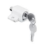 Prime-Line Products U 9862 Sliding Door Keyed Lock, Push-in, White Finish