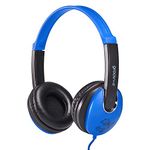 groov e KIDZ - DJ-Style Wired Headphones for Kids - Over the Ear Headphone with 1.2m Audio Cable, Adjustable Headband, Soft Ear Pads, & 40mm Drivers - 3.5mm Audio Jack - Blue