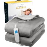 Luximize Electric Heated Blanket Throw - 180x130cm Electric Blanket, Luxurious Comfort - 10 Hour Auto-Off Timer, 10 Heat Settings, Fast Heating For Home & Office Use, Machine Washable, Safe