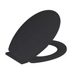 Ram® Black Soft Close Toilet Seat with Adjustable Hinges LOO Toilet Seat Quick Release Easy Clean Bathroom Toilet Seat Black