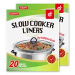 40 Bags Extra Large Slow Cooker Liners |Slow Cooker Bags Fits 6-10 QT Pot | Suitable for Oval & Round Pot, BPA Free (2 Pack 14"x 22" /Bags)