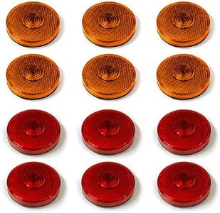 Dream lighting 12V DC 2.5inch Round LED Side Marker Lights for Automotive RV Trailer Truck Clearance Indicator Front/Rear Side - 6 Amber & 6 Red Lights