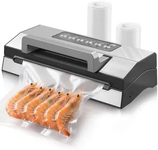 VacApex Deluxe Pro Food Vacuum Sealer Machine, Strong Air Removal, 17mm Dual-Seal, Dry/Moist & Pulse Modes, One-Handle Easy-Lock, Built-In Cutter & Bag Storage, Includes 2 Rolls & Hose, Sous Vide Prep