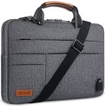 DOMISO 15.6 Inch Multi-Functional Laptop Sleeve Business Briefcase Messenger Bag with USB Charging Port for 15-15.6" Laptop/Apple/Lenovo IdeaPad/Acer Aspire/HP ENVY 15 / Dell XPS 15, Grey 2