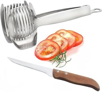 Tomato Lemon Slicer with Tomato Knife Set,Handheld Even Slicing Guide Cutter Tools,for Round Fruit and Veggies, Multi Kitchen Cutting Gadgets